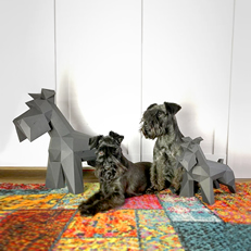 Papercraft schnauzer by Baschy