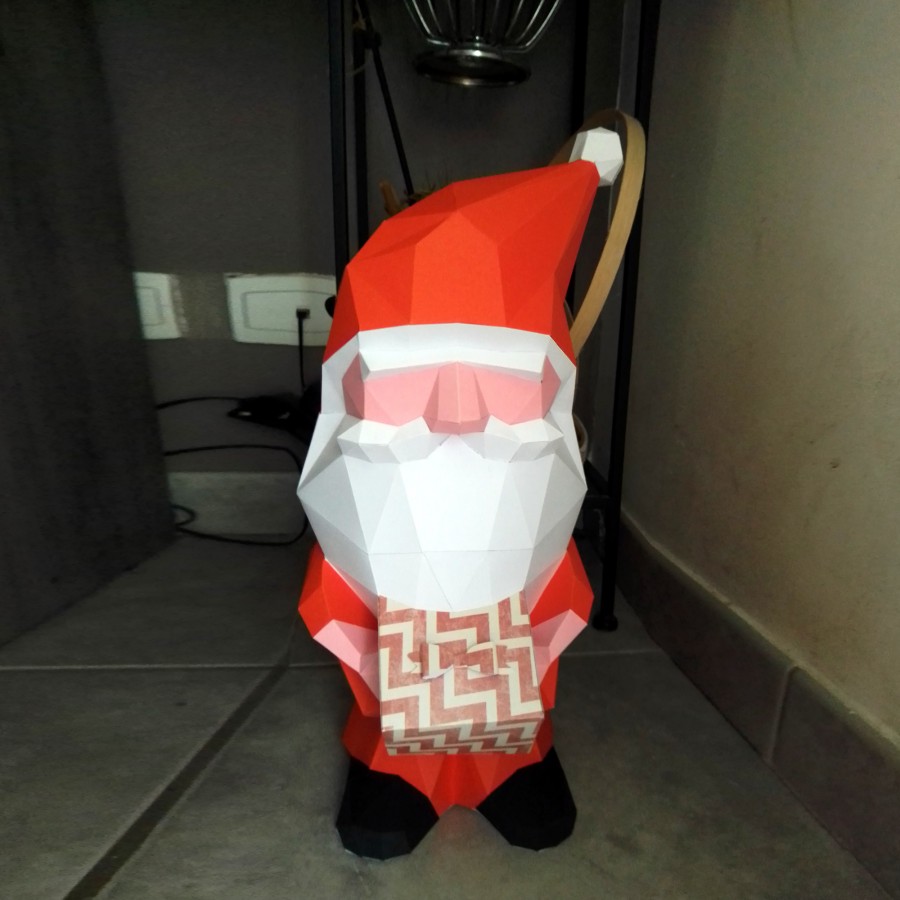 DIY Paper Santa Claus Mask 3D Papercraft template PDF