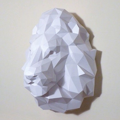 Lion head papercraft template